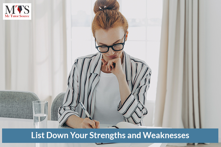 List Down Your Strengths and Weaknesses